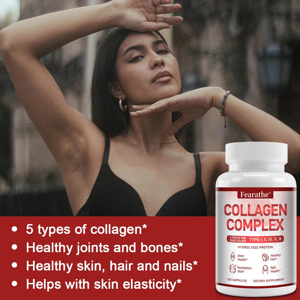 Multiple Collagen - Supports Skin, Hair, Nails and Joints Health, Support Cell Health, Anti-aging, Antioxidant, Women & Men Peaceful Pleasures Health and Wellness