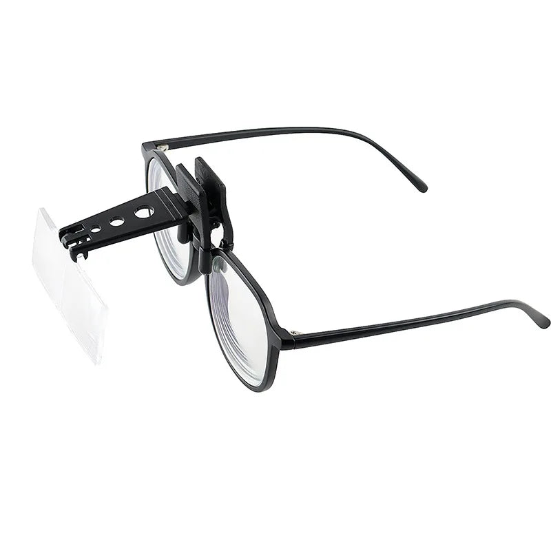 Glasses Style Magnifying Glass With Clip For Reading ,Wooden Horse-Type Surgical Magnifying Glass, Three Sets Of Lenses Peaceful Pleasures Health and Wellness