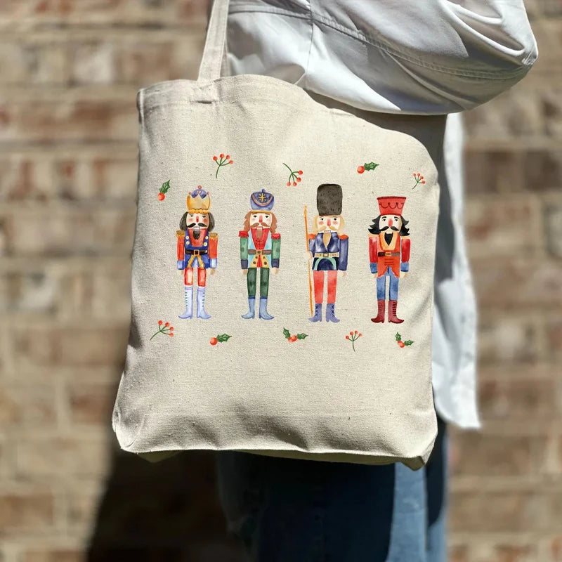 Christmas Nutcracker Canvas Tote Bag | Holiday Gift & Party Holiday Canvas Tote Peaceful Pleasures Health and Wellness