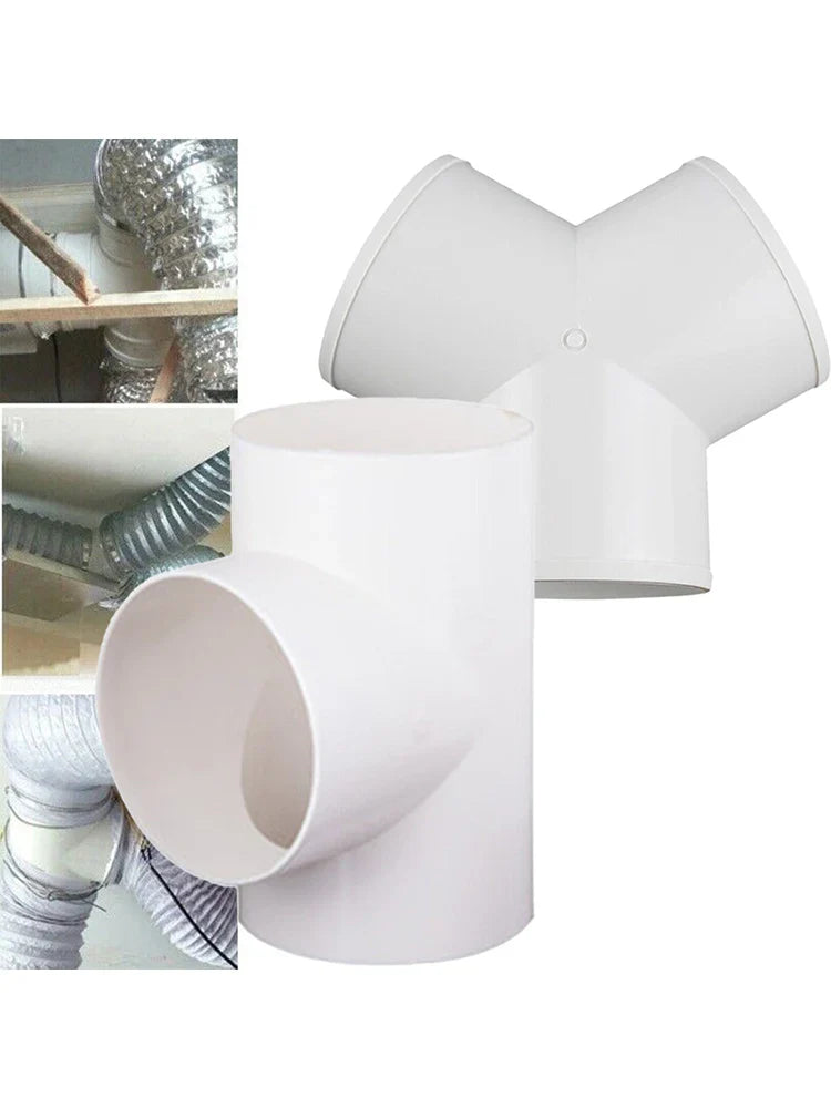 100mm T/Y Duct Connector – 3-Way ABS Ventilation Splitter
