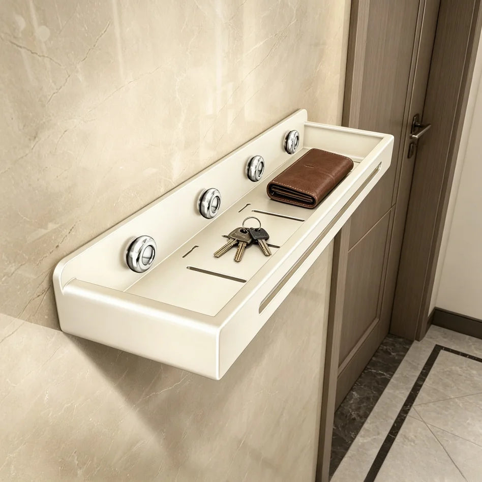 No-Drill Wall Mount Suction Cup Bathroom Shelf | Storage Rack