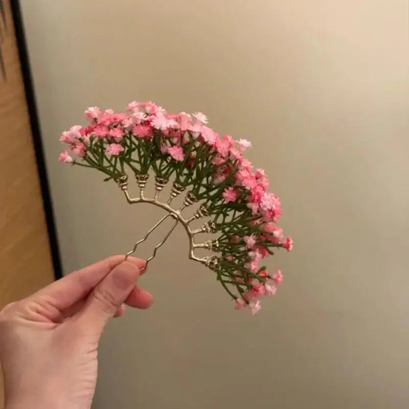 Baby's Breath Flower Hair Clip – Elegant Bridal Hairpin