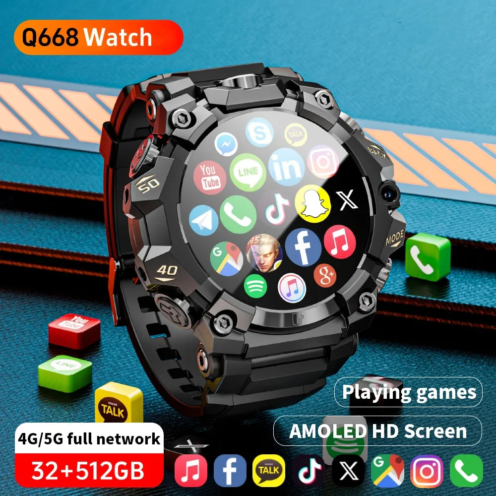 Zestbolt Q668 4G Android Smart Watch | AMOLED, GPS, Dual Camera