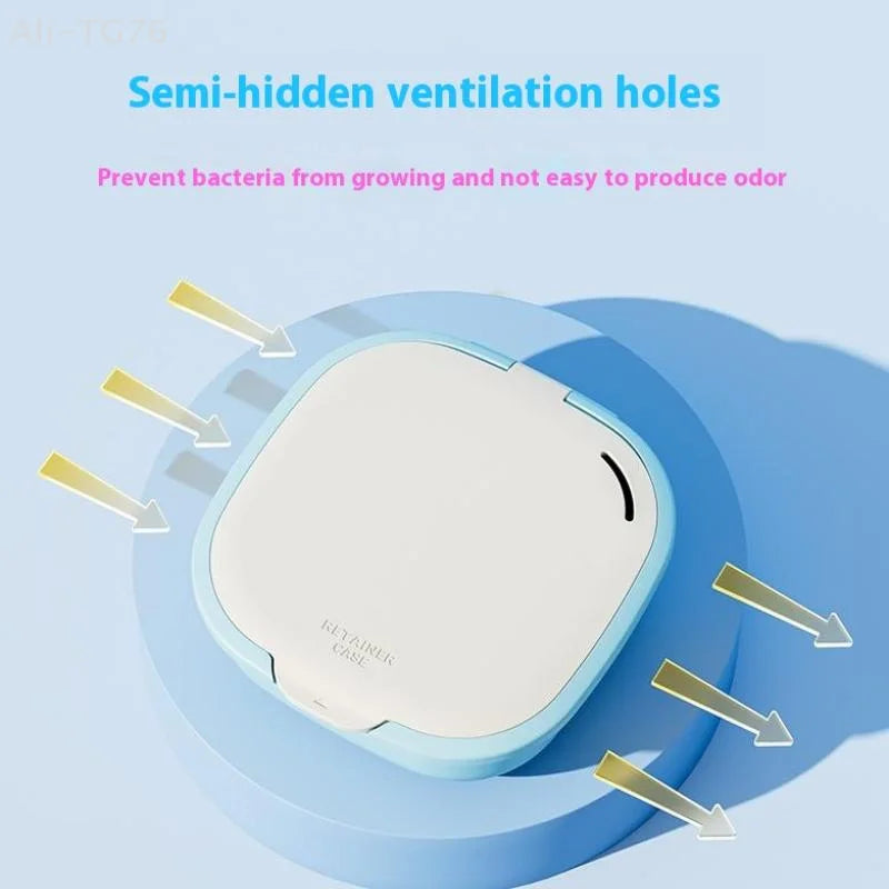 Retainer Case with Drain Basket & Mirror | Portable Dental Box