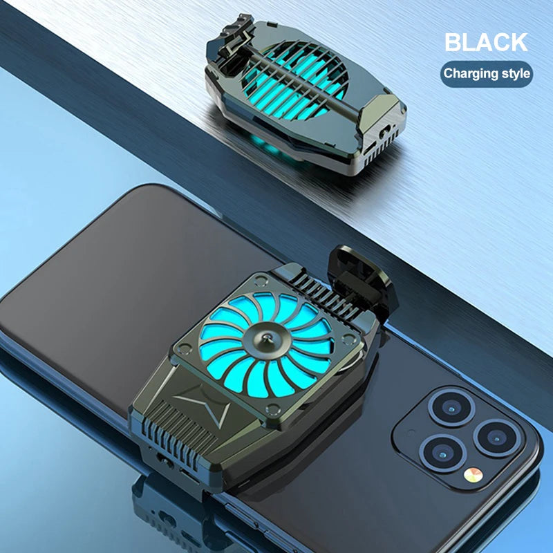 Phone Cooling Fan For Mobile Phone Cooler Gamer For Cell Phone Cooler Fan Mobile Phone Radiator Phone Cellular Gamer Fan Peaceful Pleasures Health and Wellness Black for Charging