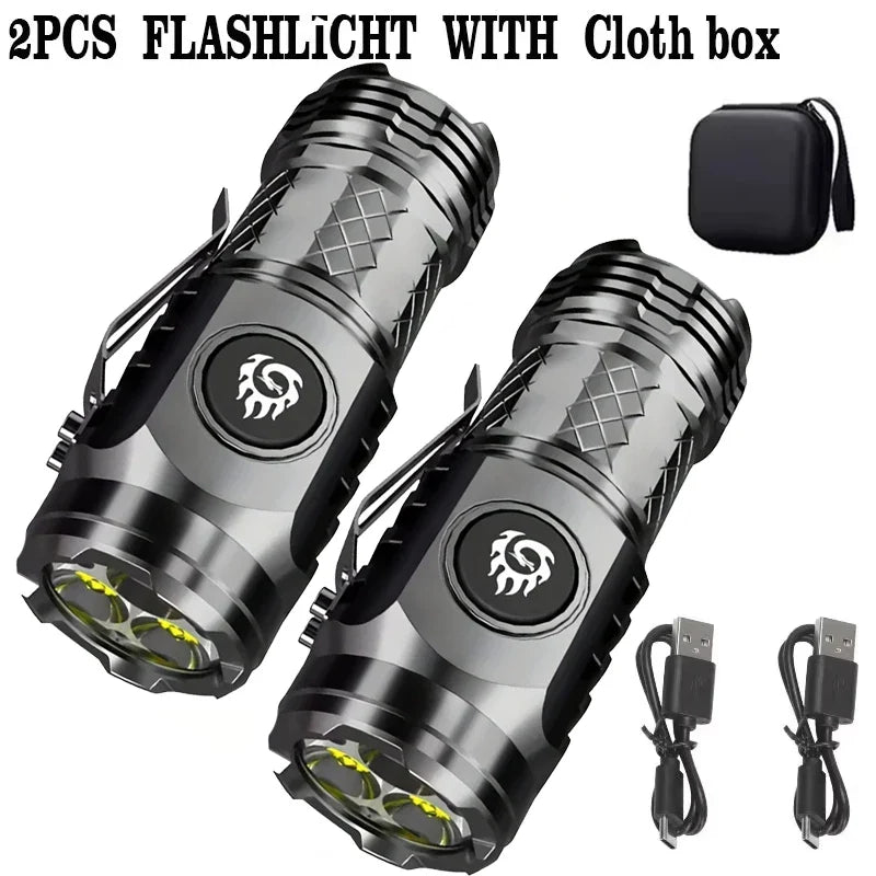 Mini 3-LED Keychain Flashlight | USB-C Rechargeable, Waterproof