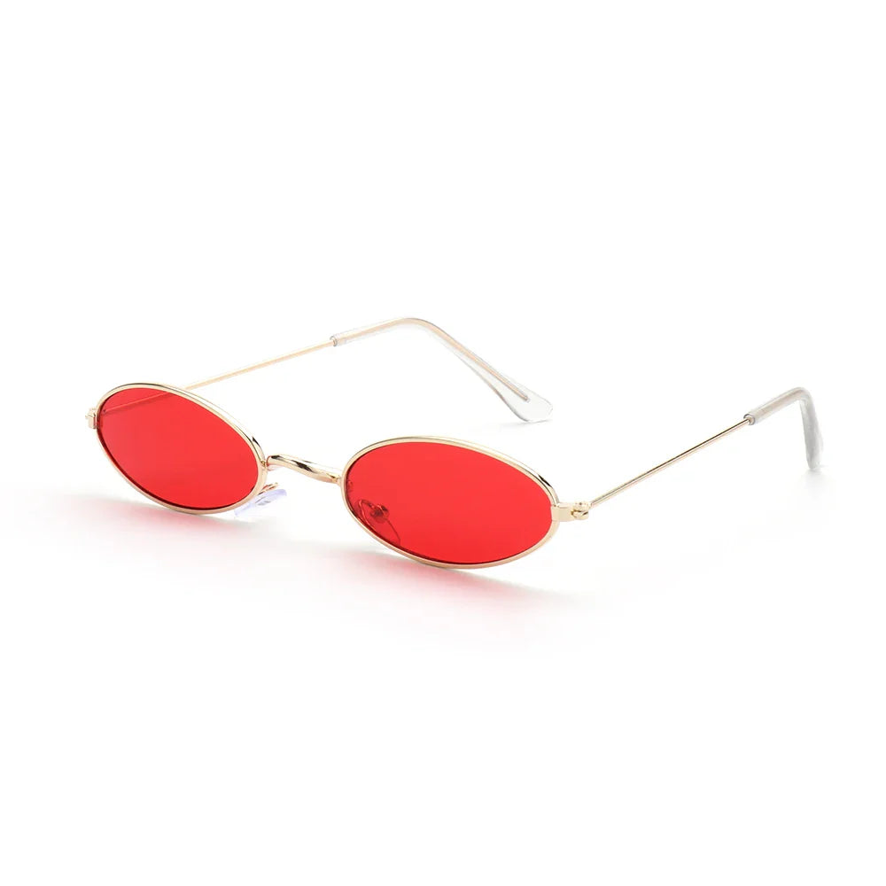 Retro Oval Sunglasses UV400 Vintage Unisex Alloy Frame