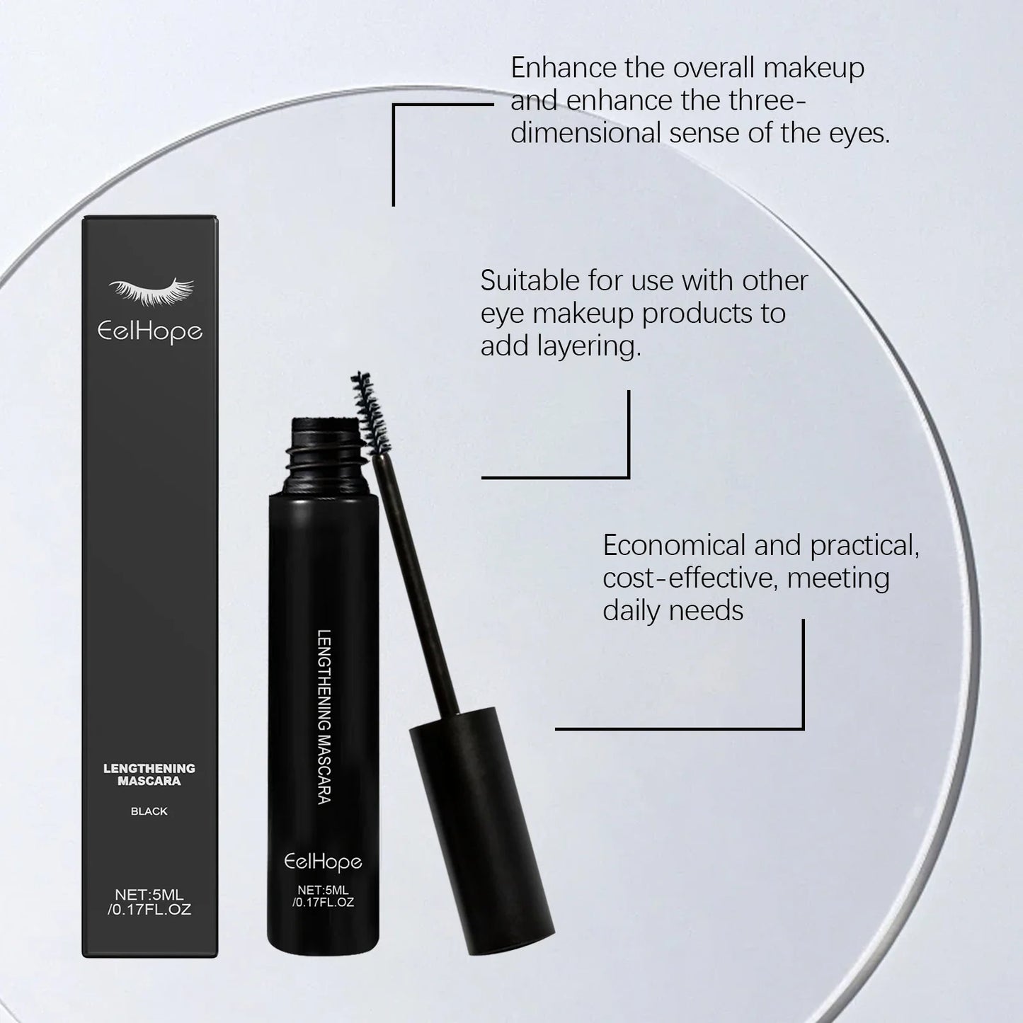 Eelhope Waterproof Lengthening Volumizing Mascara – Long-Lasting