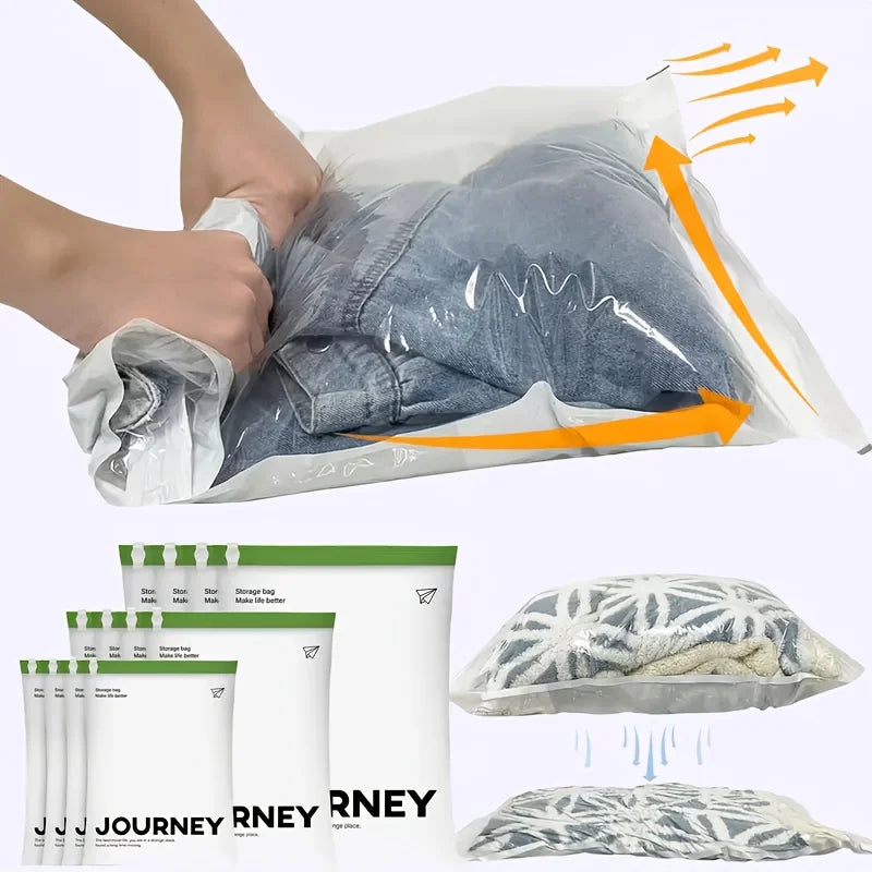 2pcs Hand-Rolled Travel Vacuum Storage Bags – No Pump Needed, Space-Saving Travel Bags for Camping, Picnics and Road Trips Peaceful Pleasures Health and Wellness