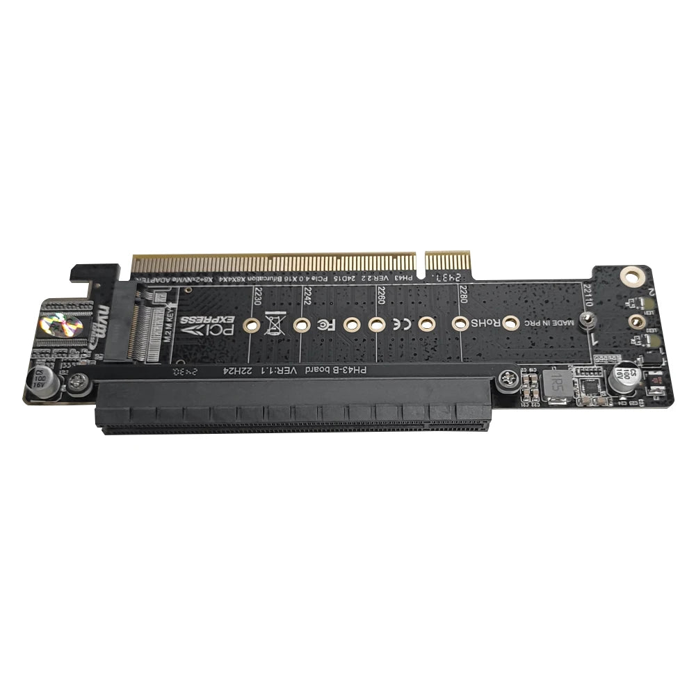 PCIe X16 To X8+X4+X4 Split Expansion Adapter Card PCIE4.0 Expansion Riser Card Extended Card Support 2280/2260/2242/2230 SSD Peaceful Pleasures Health and Wellness