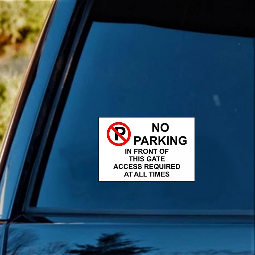 Warning No parking in front of this gate access required park safety Car sticker Peaceful Pleasures Health and Wellness