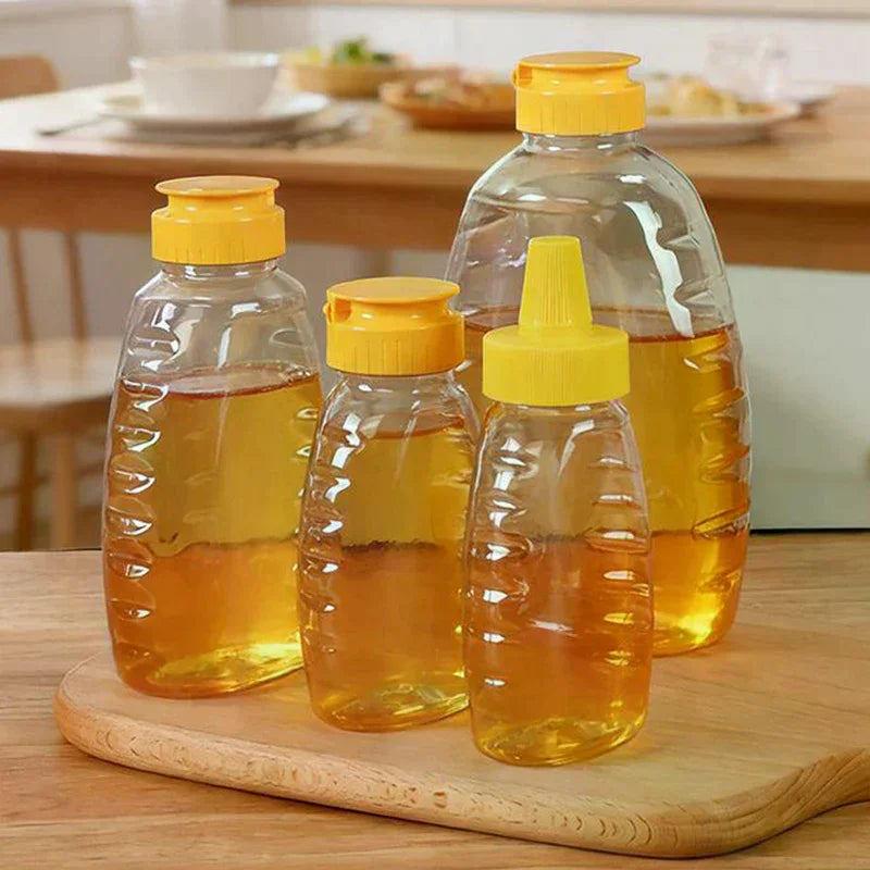 Reusable Clear Squeeze Honey Bottle with Lid | Plastic Dispenser