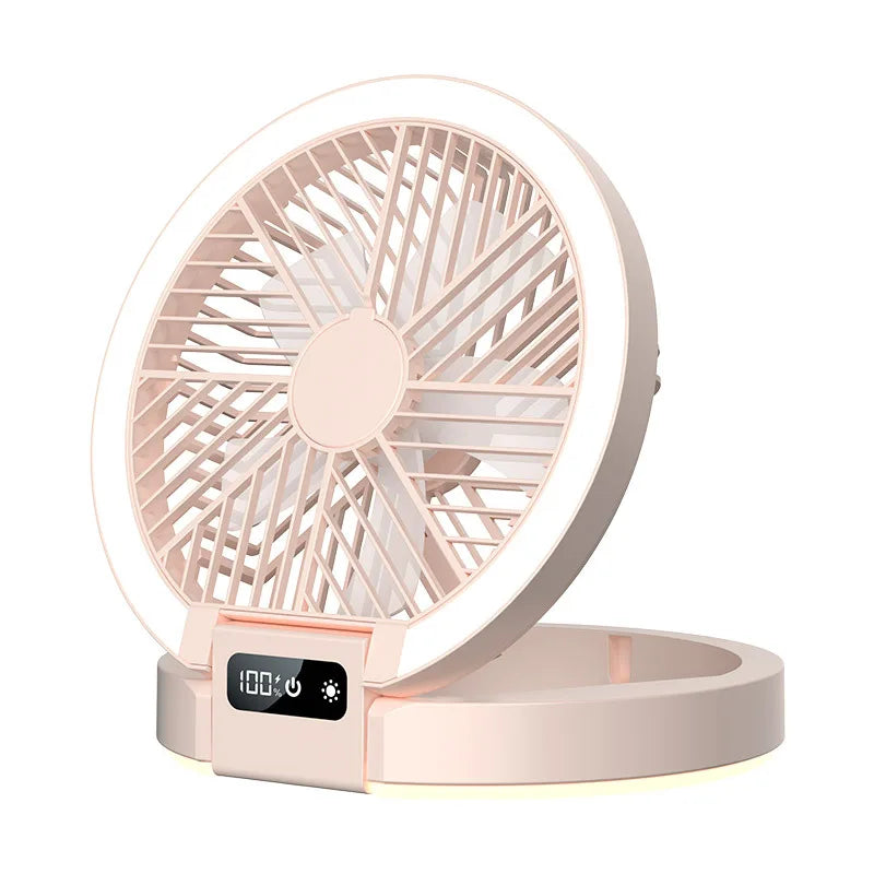 5-in-1 USB Rechargeable Mini Fan – Night Light & Aromatherapy