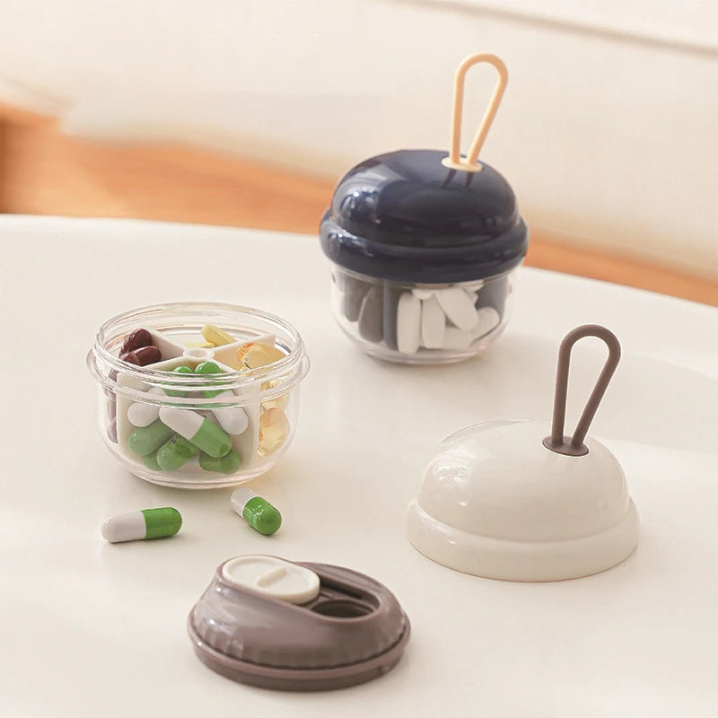 4 Grids Small Pill Cases Organizer Box Weekly Travel Pill Organizer Portable Pocket Pill Case Holder Plastic Container Box Peaceful Pleasures Health and Wellness