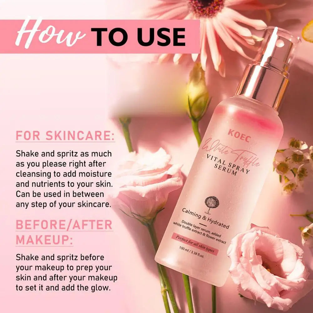 White Truffle Moisturizing Spray Deeply Nourishes Hydrating Face Mist Moisturizing Shrink Pores Oil Control for All Skin Types Peaceful Pleasures Health and Wellness