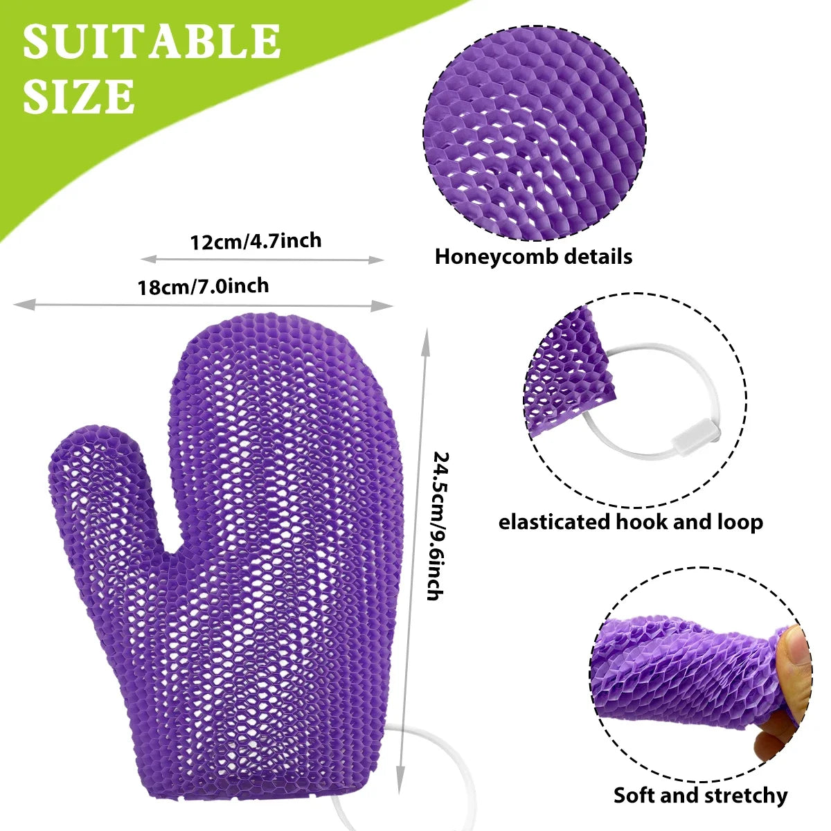 Exfoliating Shower Glove | Honeycomb TPU Antibacterial Bath Mitt