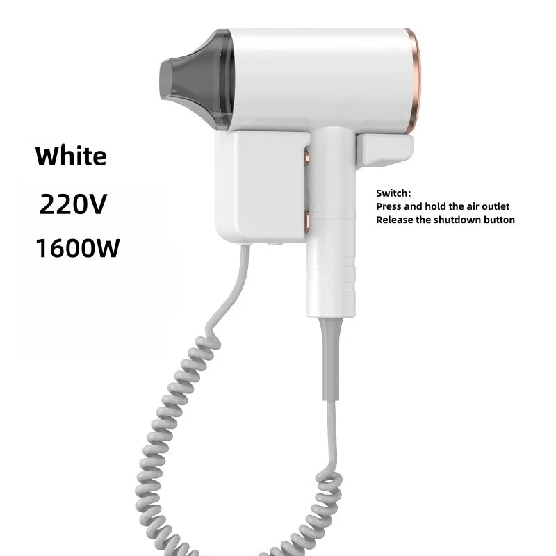 Latest Wall Mounted Non Perforated Hair Dryer For Hotels/Homestays, Household Bathrooms, Bathrooms, And High-Power Hair Dryers Peaceful Pleasures Health and Wellness D - White EU