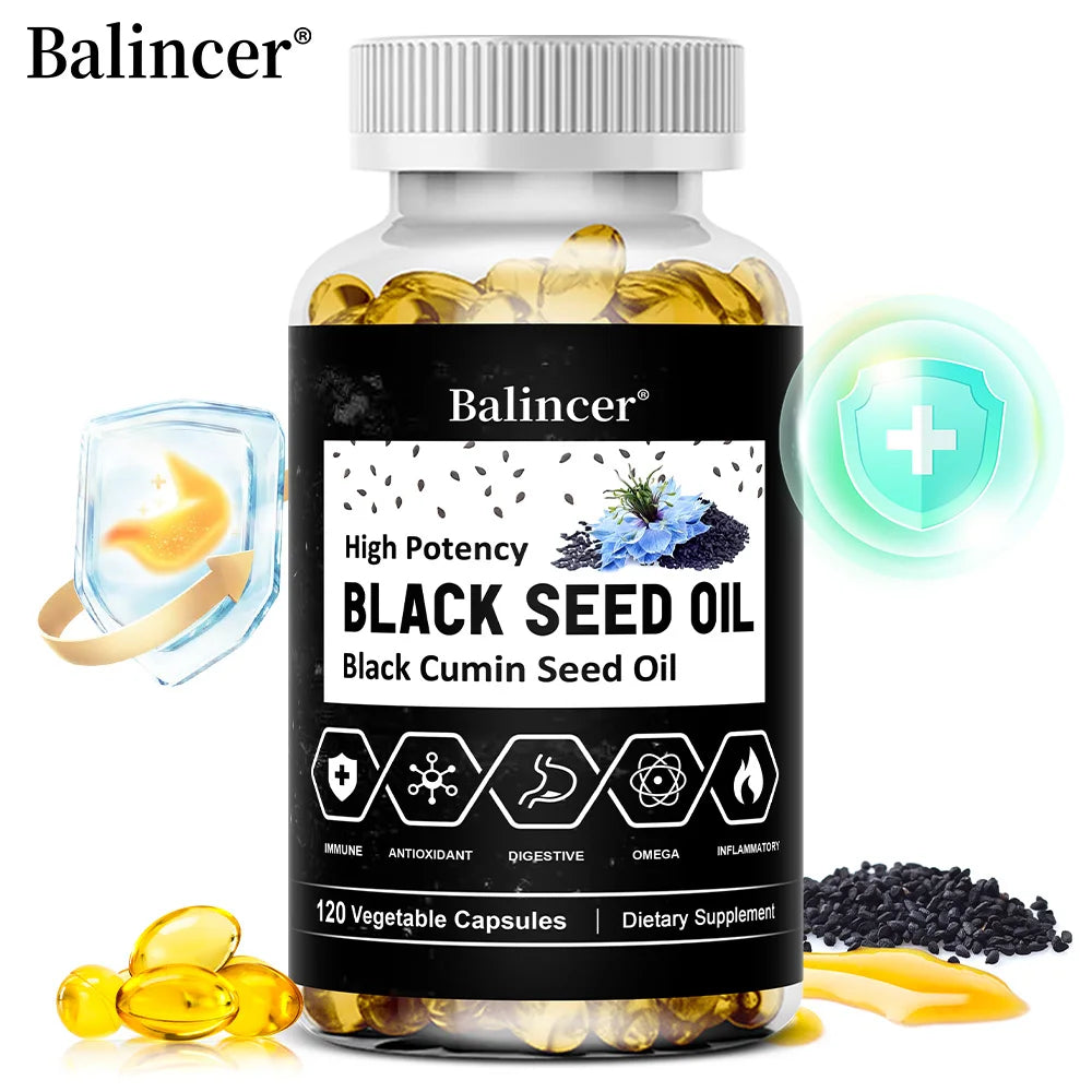 Black Seed Oil Capsules, Supports Overall Health | Boosts Immune System, Improves Digestion, Antioxidant, Non-GMO, Gluten-Free Peaceful Pleasures Health and Wellness