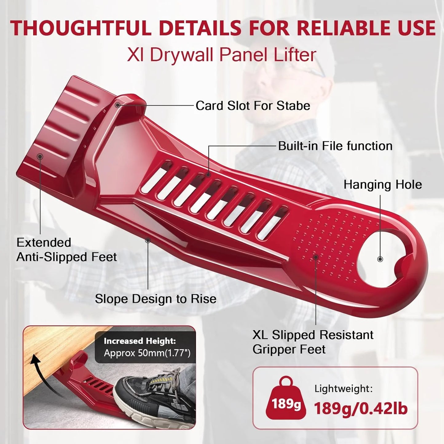 Drywall Panel Lifter Rasp Tool Includes Built Bottle Opener