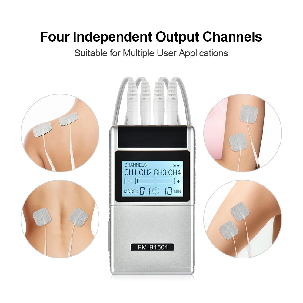 15 Modes Tens Muscle Stimulator Electric Acupuncture Body Massage Digital Therapy EMS Tens Unit Machine Back Electrostimulator Peaceful Pleasures Health and Wellness