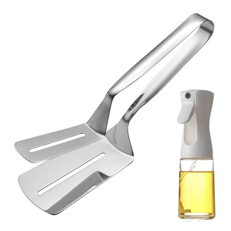 Stainless Steel Cooking Tongs & Spatula – Fish, Meat & Pizza