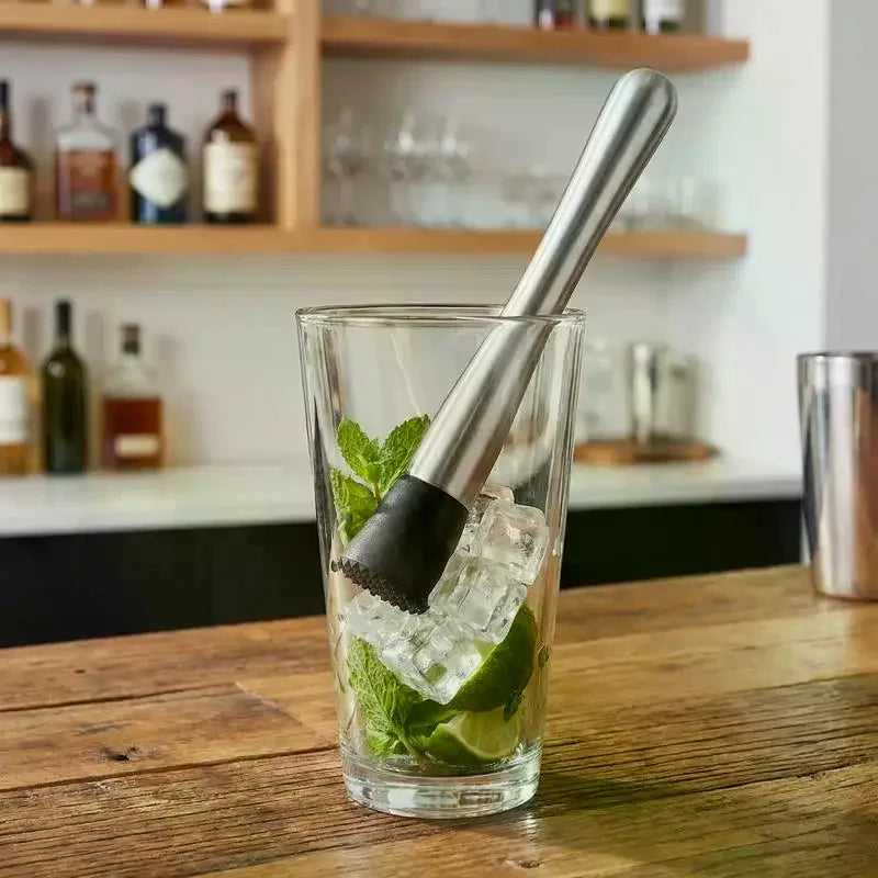 Cocktail Muddler Bar Tool – Stainless Steel Fruit & Ice Crusher Cocktail Muddler Peaceful Pleasures Health and Wellness