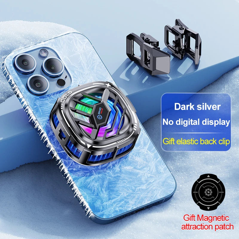 Fan Cooler For Phone Semiconductor Cooling Fan For Mobile Cooler Phone Gaming Portable Cooler Mobile Phone Cooler Fan Phone Clip Peaceful Pleasures Health and Wellness Black