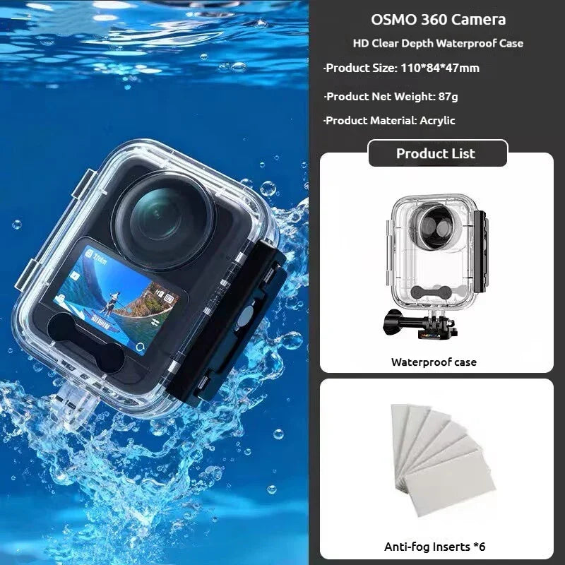40M Waterproof Dive Case for DJI Osmo 360 Invisible Housing