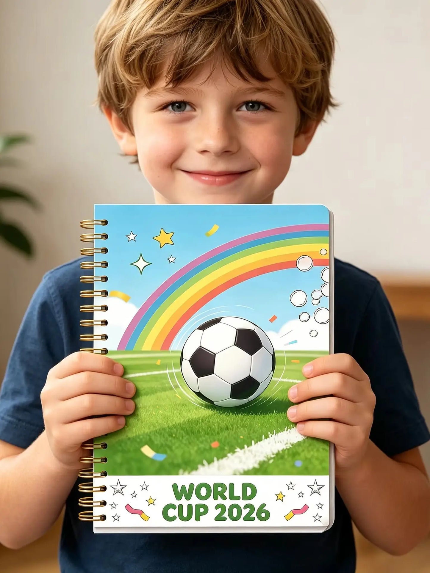 2026 World Cup Soccer Notebook Cute Spiral Journal Kids Football Fans