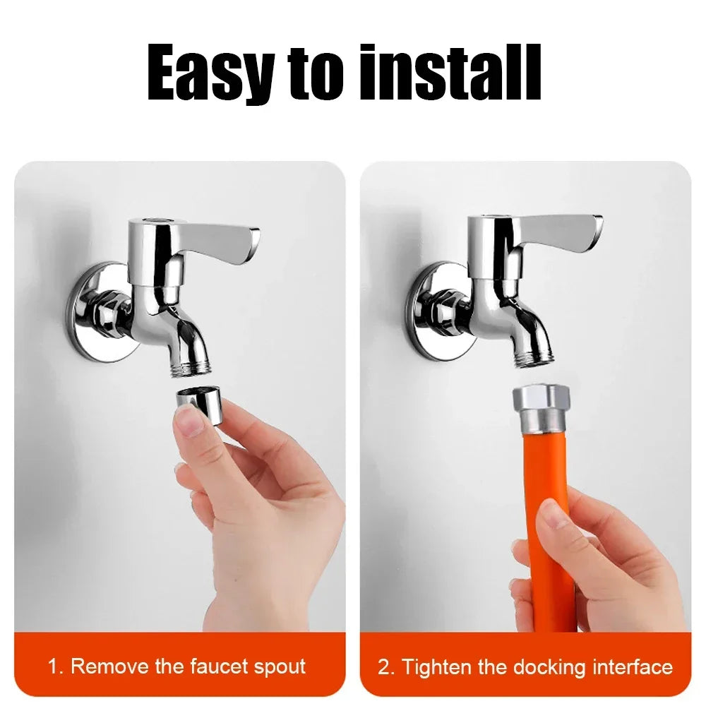 Stainless Steel Tap Hose Extender Adjustment Free Bend Splash Proof Universal 360 Degree Extension Tube Adapter Kitchen Sink Peaceful Pleasures Health and Wellness