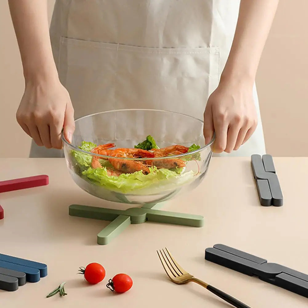 Foldable X-Shape Silicone Trivet Mat | Heat Resistant Pot Pad