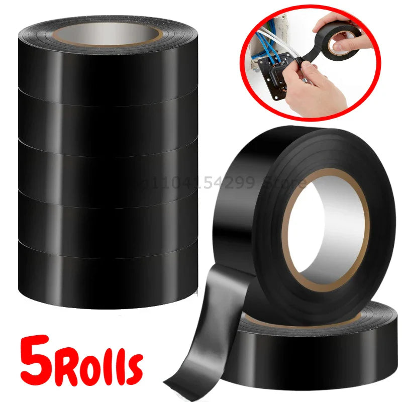 Black PVC Electrical Insulating Tape – Heat Resistant 5/10 Pack