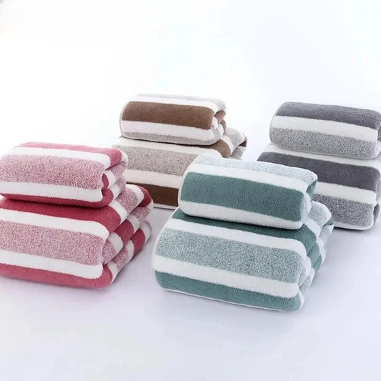 Soft Absorbent Couple Bath Towels | Large Wrapping Towel Set Bath Towel Set Peaceful Pleasures Health and Wellness