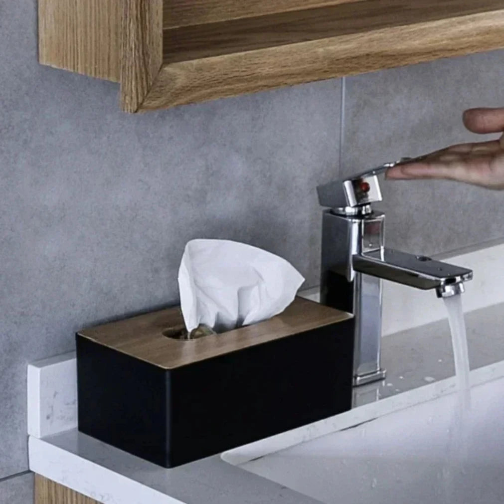 Bamboo Solid Wood Tissue Box Cover | Decorative Napkin Holder