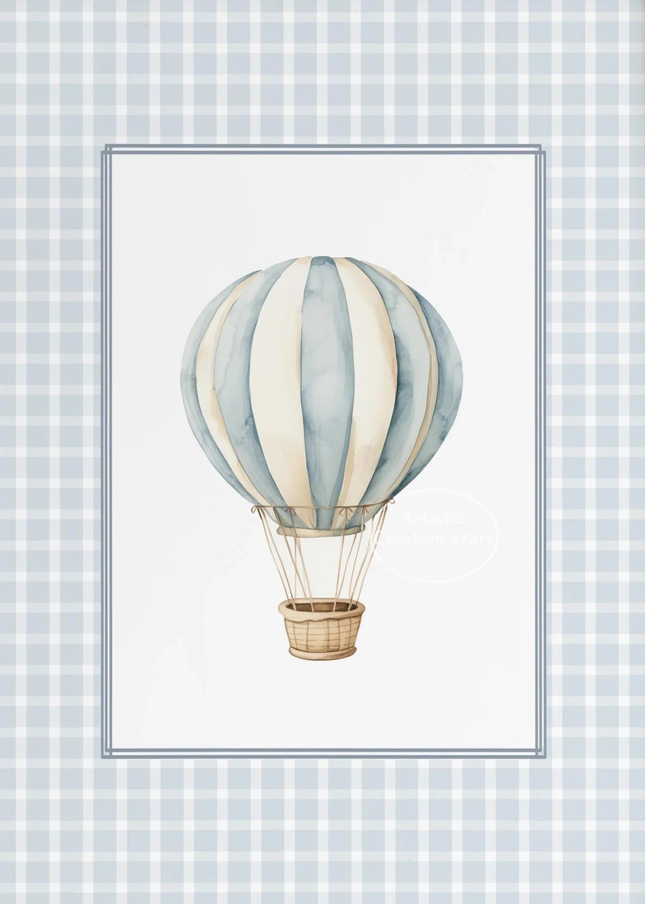 Vintage Travel Nordic Canvas Wall Art | Balloon Plane Train
