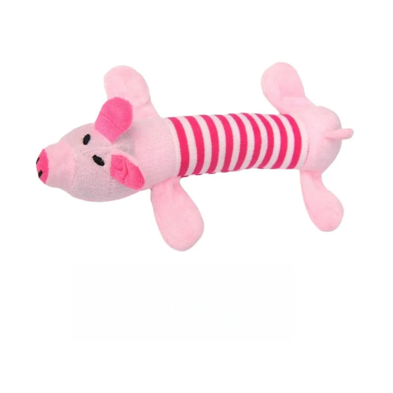 Plush Squeaky Crinkle Dog Toys – Elephant Duck Pig Set
