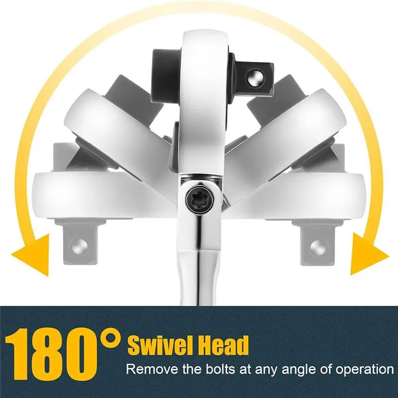 A36T-1/4 Ratchet Wrench, 2 In 1 Mini Ratchet - Socket And Bit Ratchet, 72 Teeth Reversible, 1/4 Ratchet Bent Peaceful Pleasures Health and Wellness