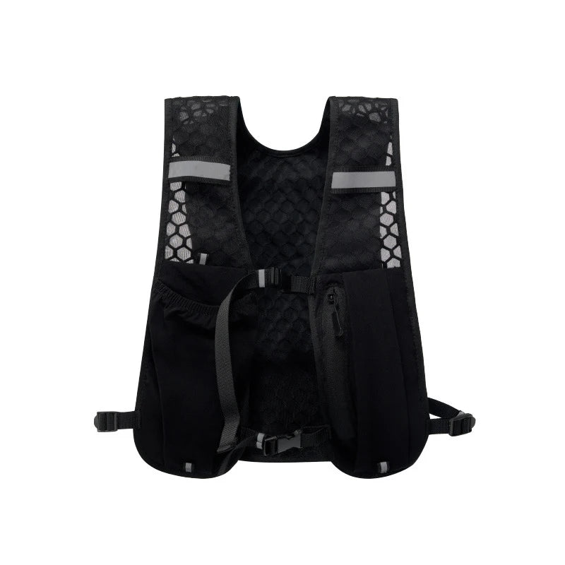 Outdoor Hiking Vest Bag Waterproof Nylon Material Cycling Bag Road Running and Hiking Backpack Peaceful Pleasures Health and Wellness Black