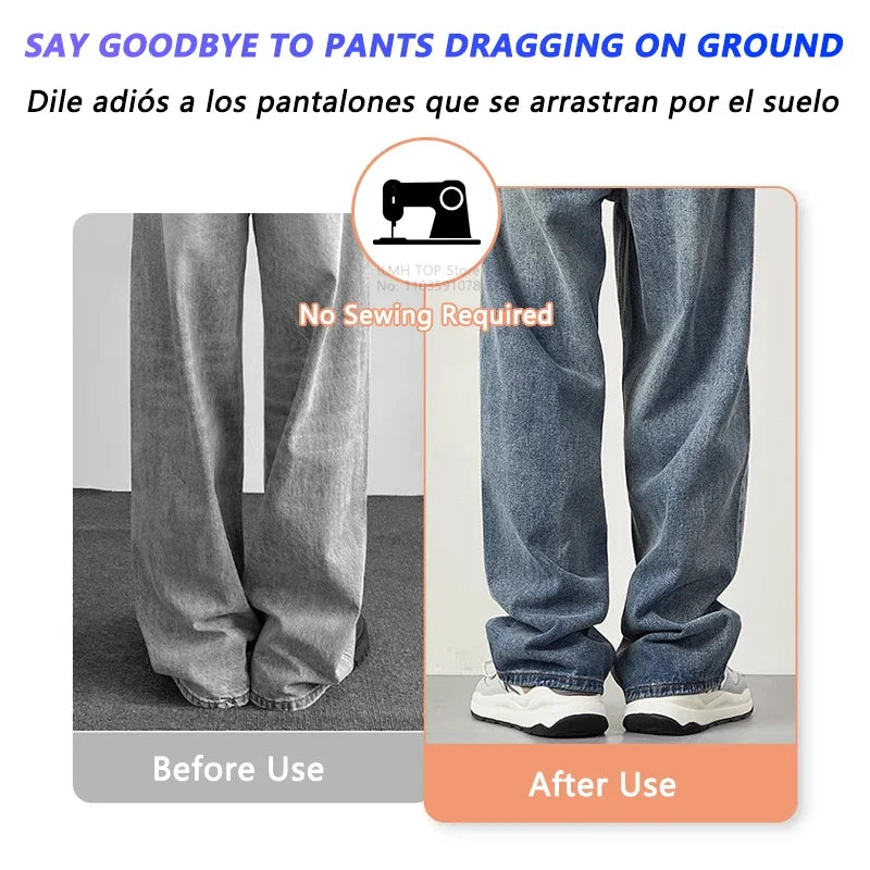 Invisible Hem Clips – No-Sew Quick Fix Pants Shortening Clips