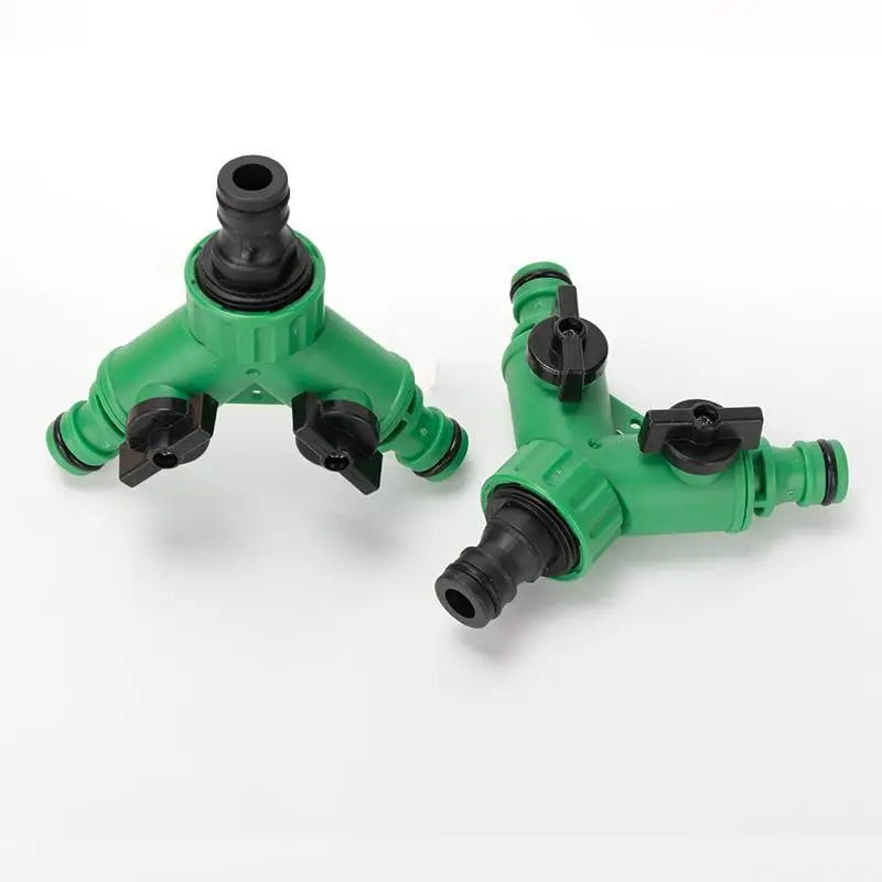 2-Way Garden Hose Splitter Y Connector with Switch Valve