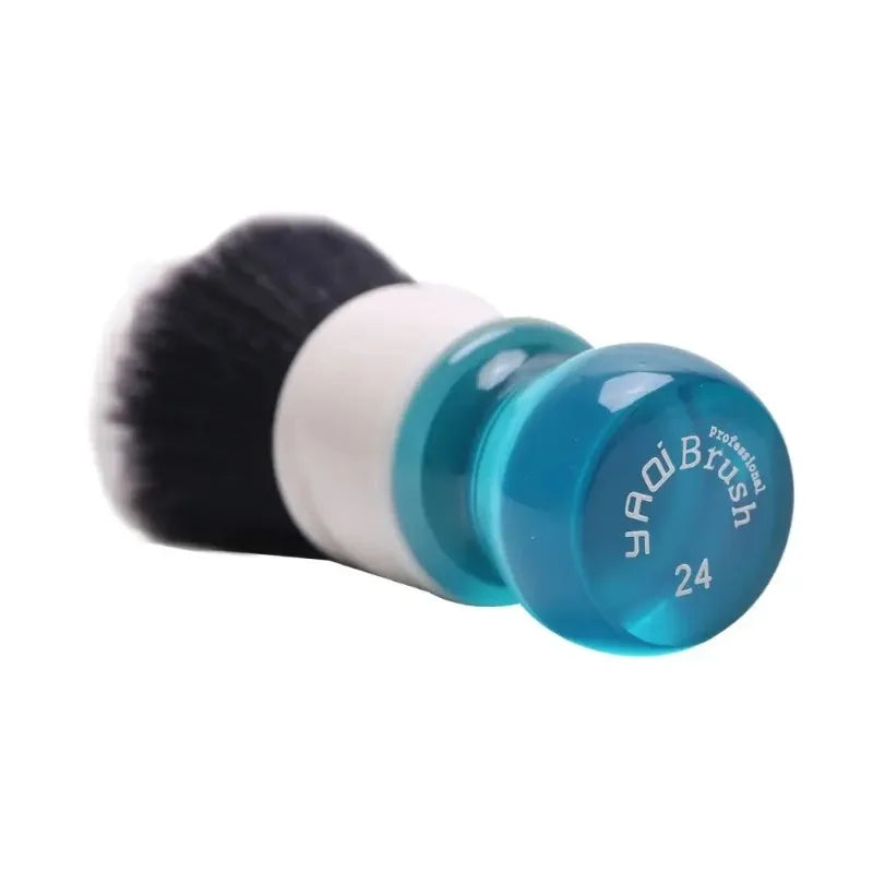 2026 Yaqi 24mm Aqua Tuxedo Synthetic Hair Shaving Brush for Men - Premium Quality Non-Slip Handle Shaving Accessory Peaceful Pleasures Health and Wellness