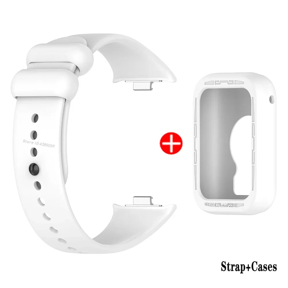 Silicone Strap & Case for Xiaomi Mi Band 8 Pro Sport Band Peaceful Pleasures Health and Wellness WHITE