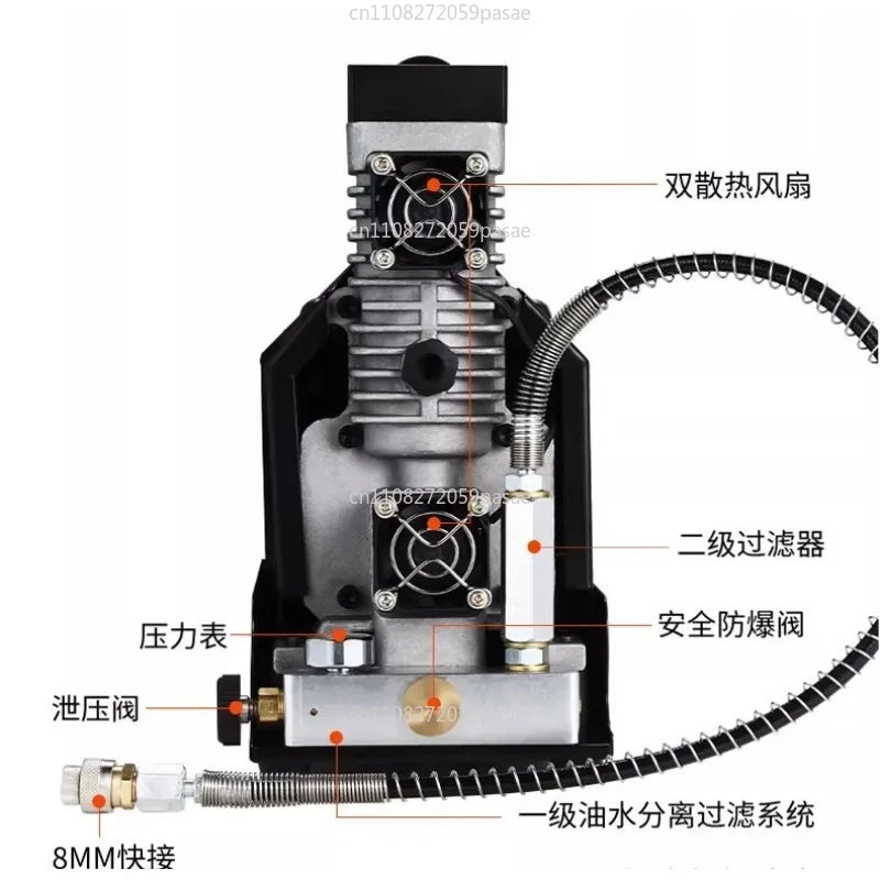 12V 250W Portable Oil-Free Electric Air Compressor – 2700 RPM