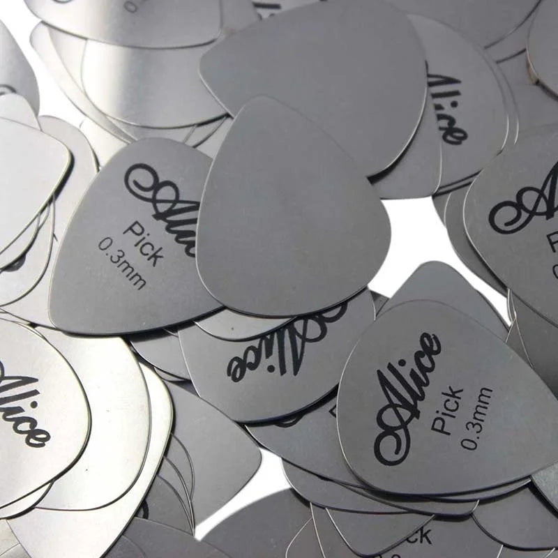 Metal Guitar Pick Thin Durable Silver Professional Bass Ukelele Picks