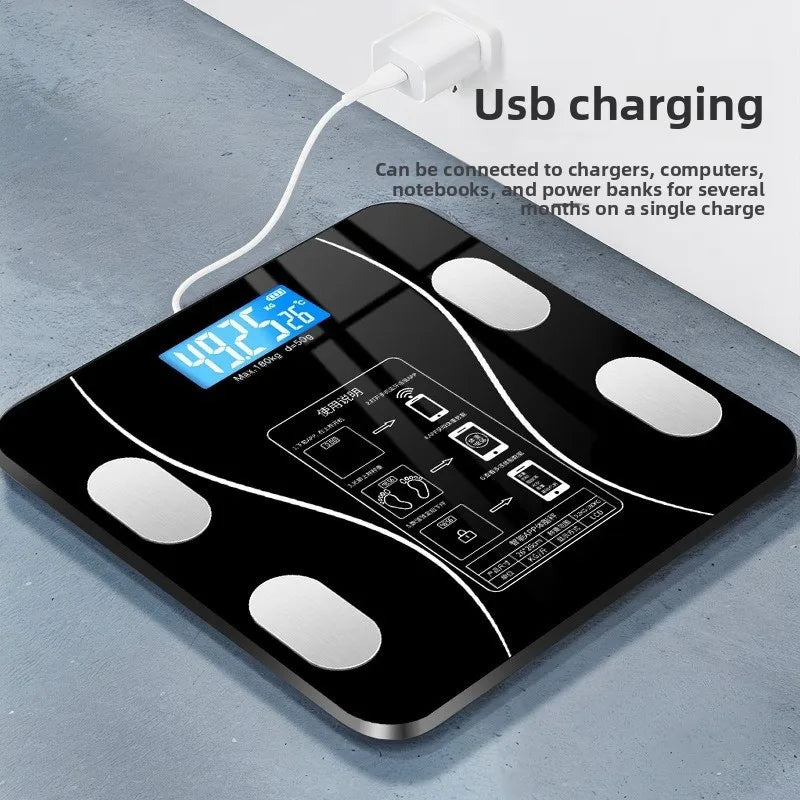 New USB Body Fat Scale,Intelligent and Precise Home Fat Scale,Adult Body Scale,Small Electronic Scale, Weighing Scale Body Scale Peaceful Pleasures Health and Wellness
