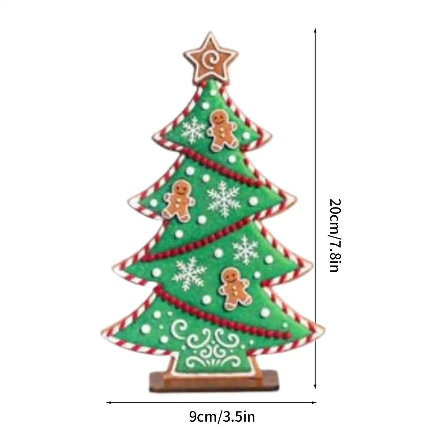 Gingerbread Wooden Christmas Tree Figurine | Festive Table Decor
