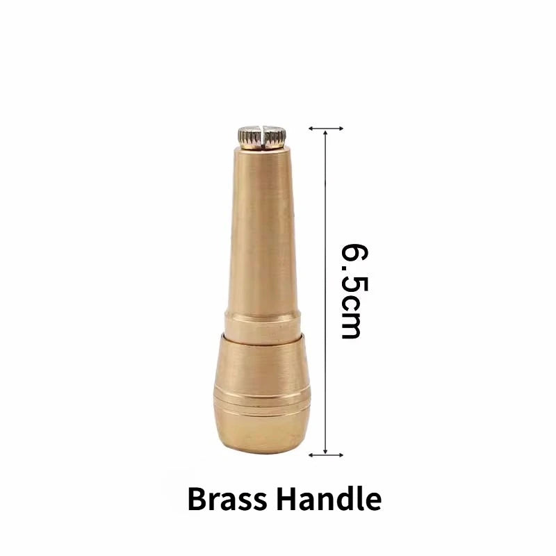 Copper Handle Leather Sewing Special Shoe Repair Tool Awl Handle Replaceable Head Hook Straight Hook Artifact Copper Handlel Peaceful Pleasures Health and Wellness handle