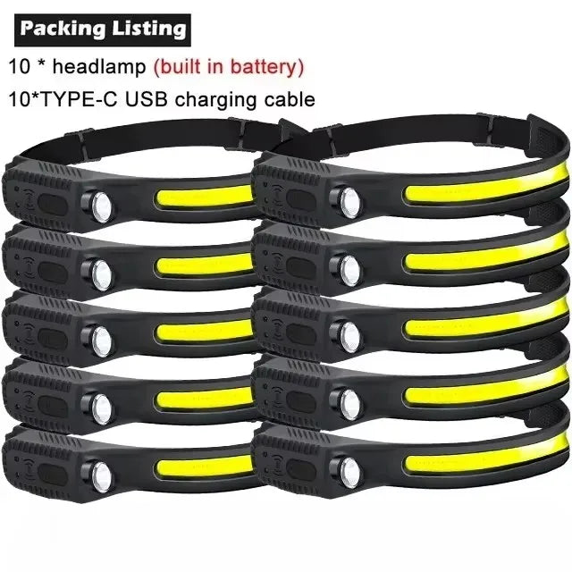 LED Motion Sensor Headlamp USB Rechargeable 350lm | Camping Torch