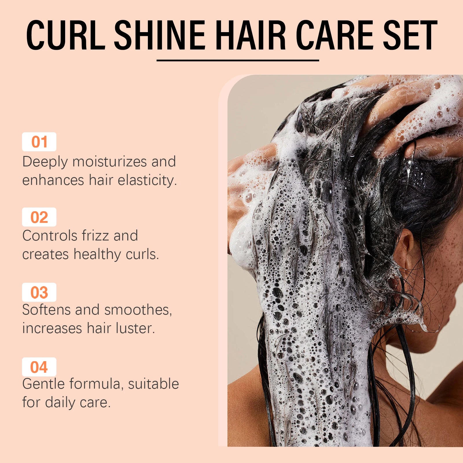 Coconut Shampoo and Conditioner Set - Hydrating Hair Care for Curly Hair | Oil Control Frizz Removal Scalp Cleansing Smoothing Peaceful Pleasures Health and Wellness
