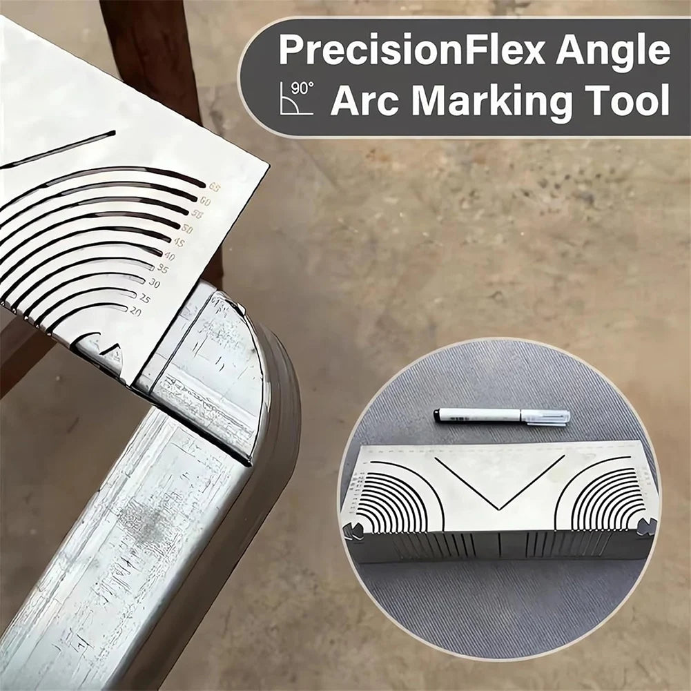 Precision-Flex Angle Arc Marking Tool Metal Fabrication Pipe Saddle Cutting Guide All In 1 Measuring For Welding Metalworking Peaceful Pleasures Health and Wellness